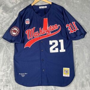 Headgear Classics Washington Black Senators 1938 Negro League Jersey L $125 NEW